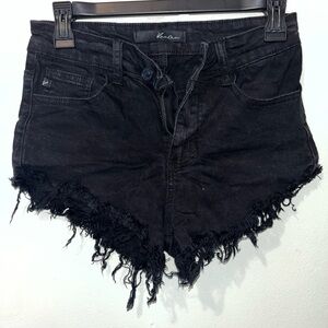 Women's Black Denim Shorts